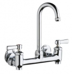 Chicago Faucets 640-GN1AE1-369YAB Sink Faucet, 8'' Wall W/ Stops